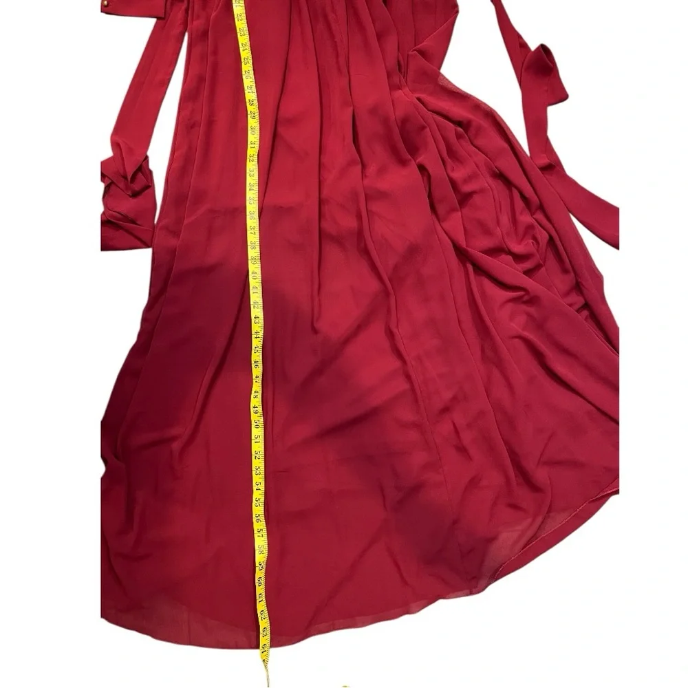 BALTIC BORN Burgundy Lydia Tie Waist Maxi Dress Flowy Romantic Size XL - Picture 13 of 13